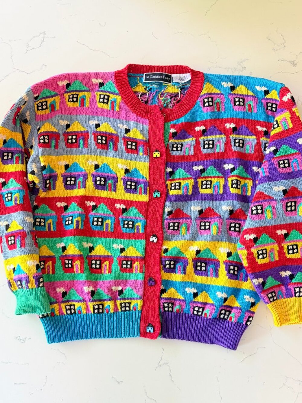 Vintage Christine Foley House Cardigan Cottagecore Sweater Sz 2 Hong Kong